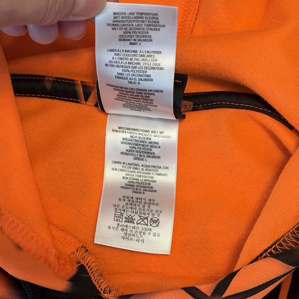 Harley-Davidson Smith Brothers Orange Black Graphic Pullover Hoodie Size L - Picture 7 of 9